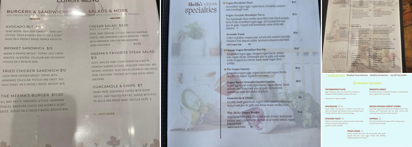 MeeMa's Menu