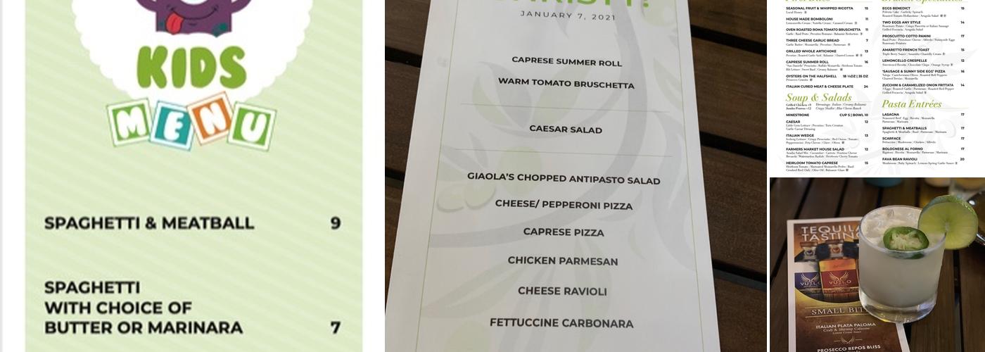 Giaola Italian Kitchen Menu