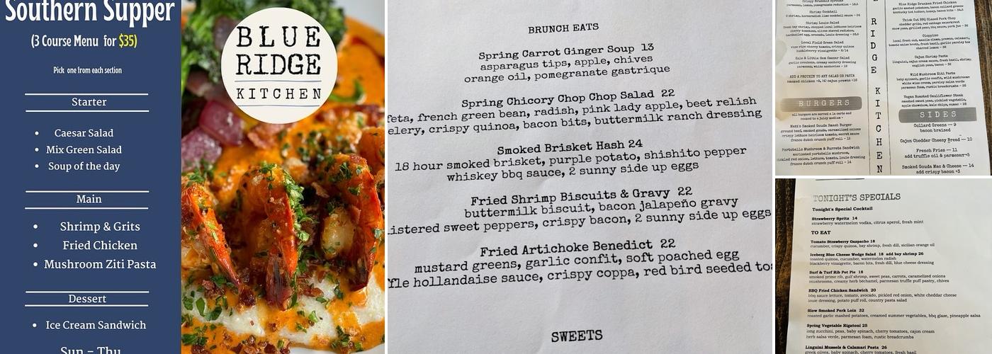 Blue Ridge Kitchen Menu