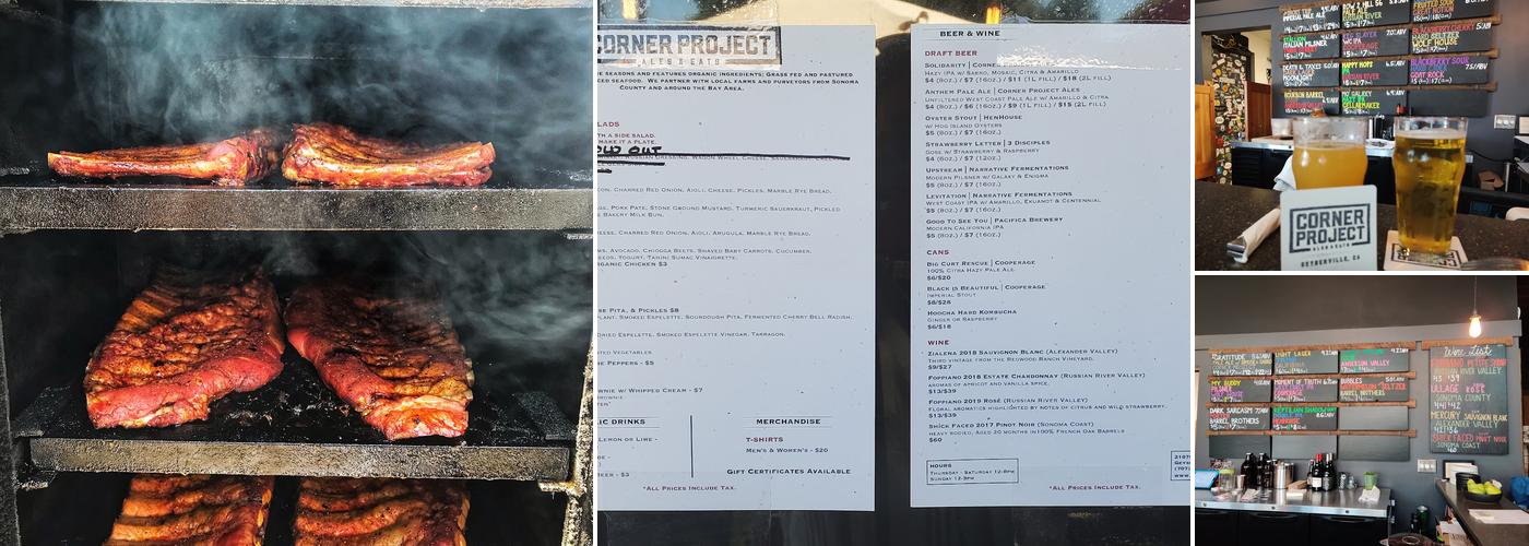 Corner Project Ales & Eats Menu