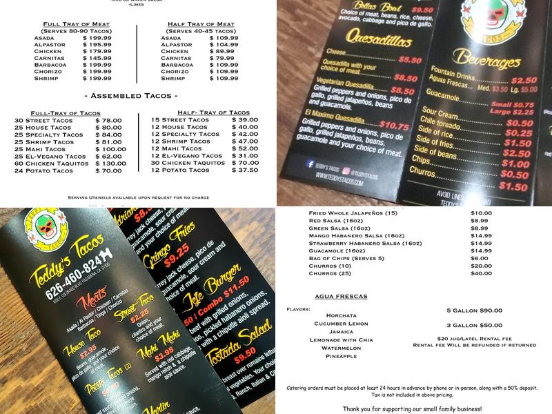 Teddy's Cocina Menu