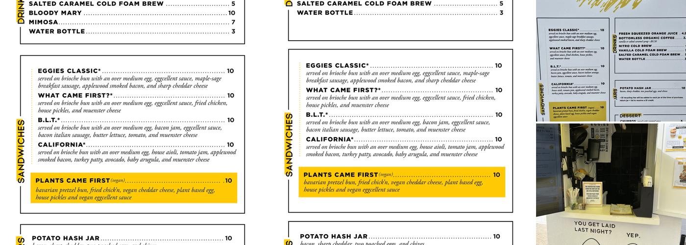 Eggies Menu