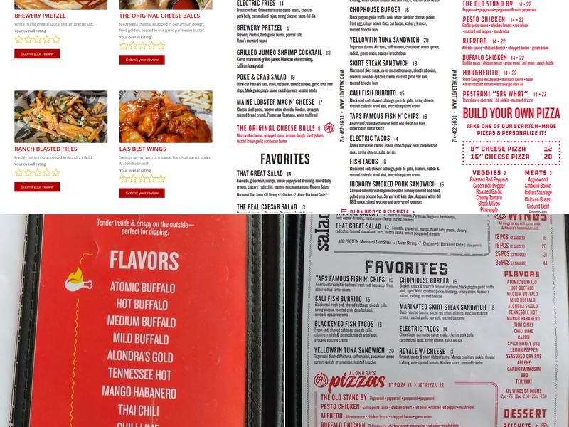 TAPS Brewery + Kitchen Menu