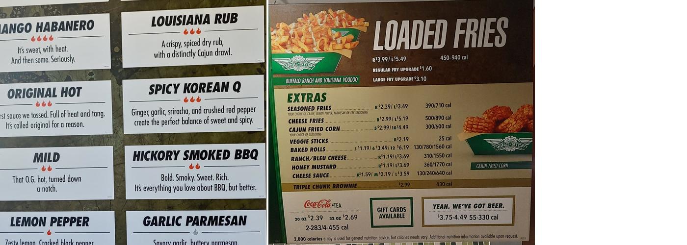 Wingstop Menu