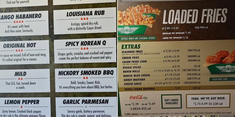 Wingstop Menu