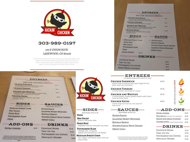 Kickin Chicken Menu
