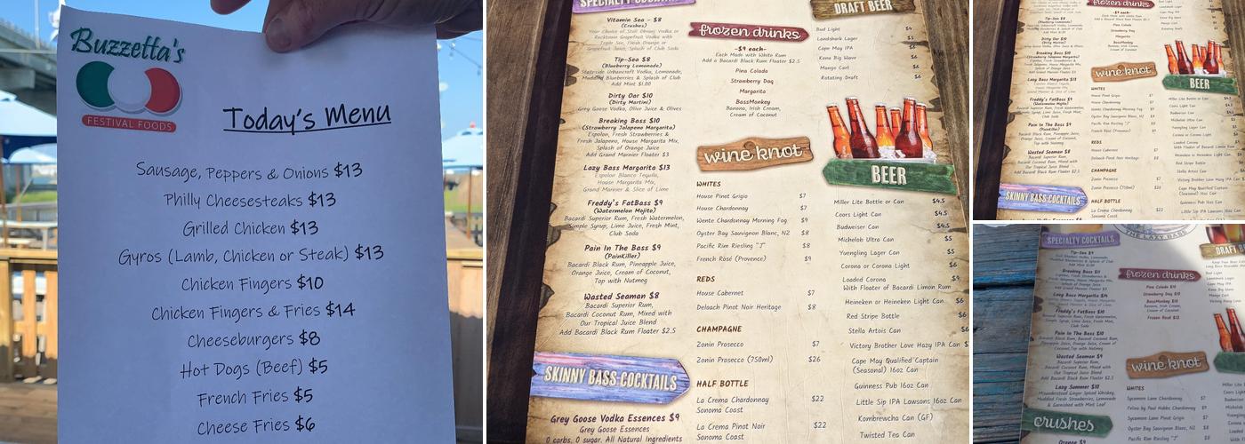 Lazy Bass Bayside Bar and Grill Menu
