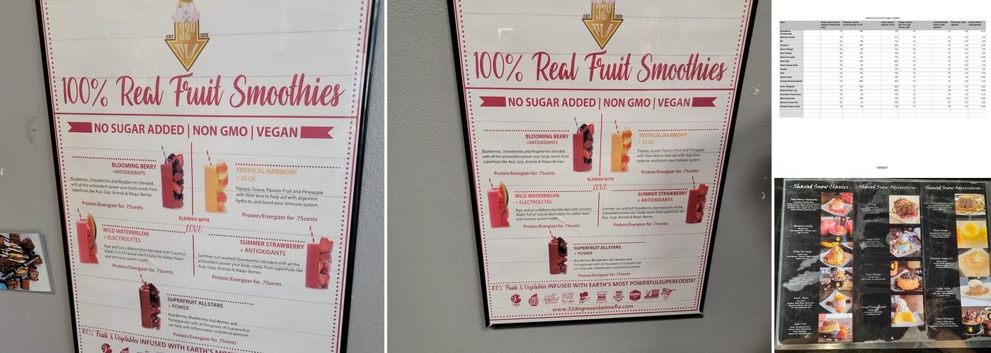 32° Degrees Below Fla Menu