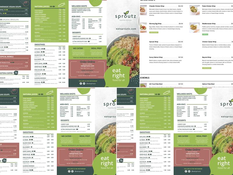 Sproutz Menu