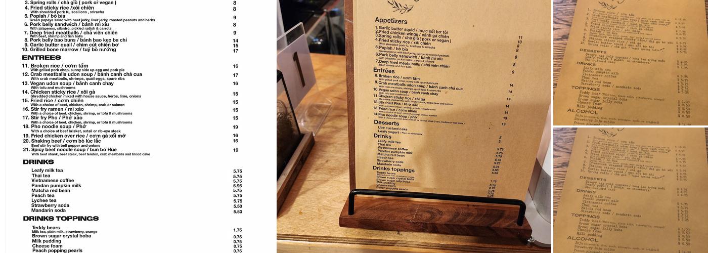 Leafy Menu