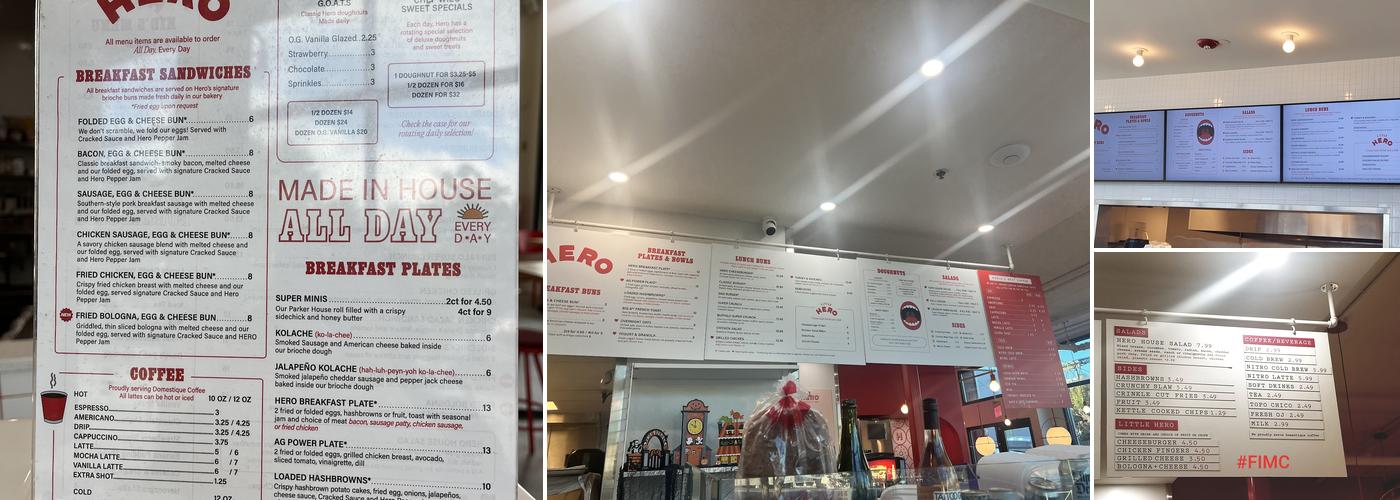 Hero Diner Menu