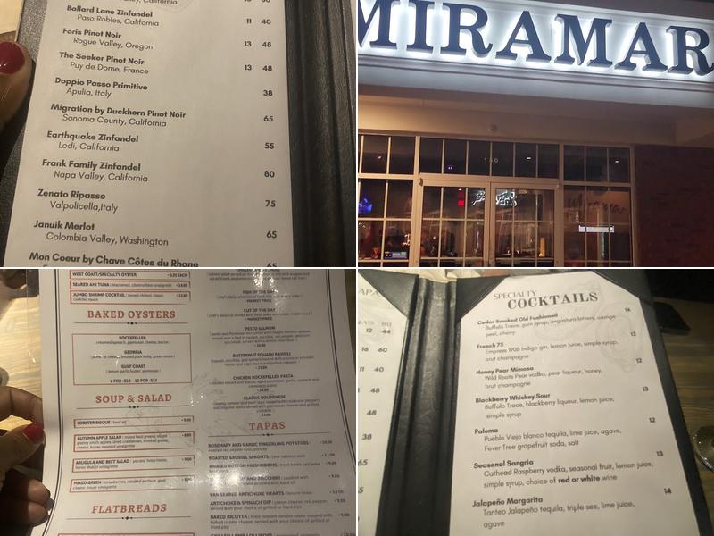 Miramar Raw Bar and Tapas Menu