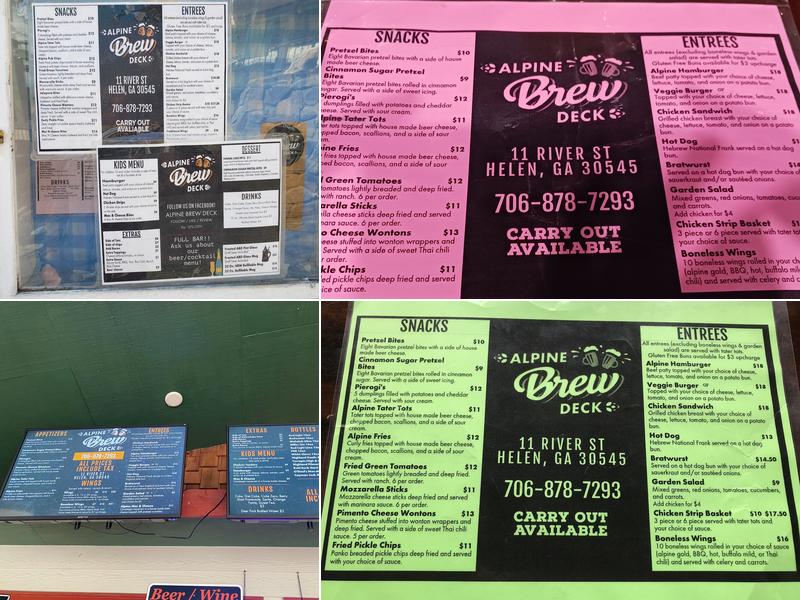Alpine Brew Deck Menu