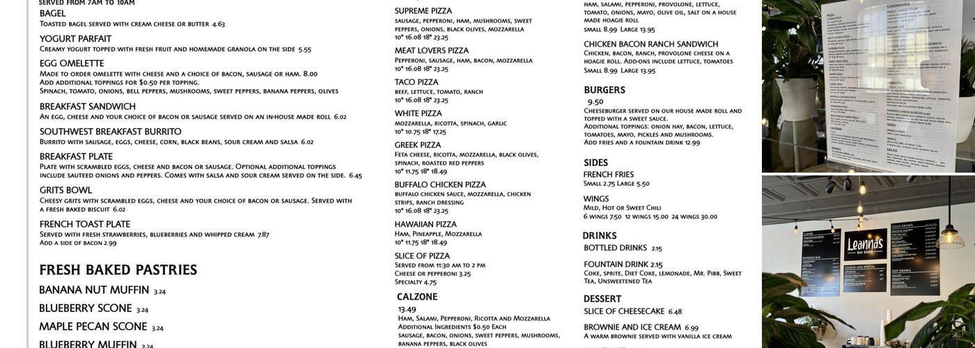 Leannas Menu