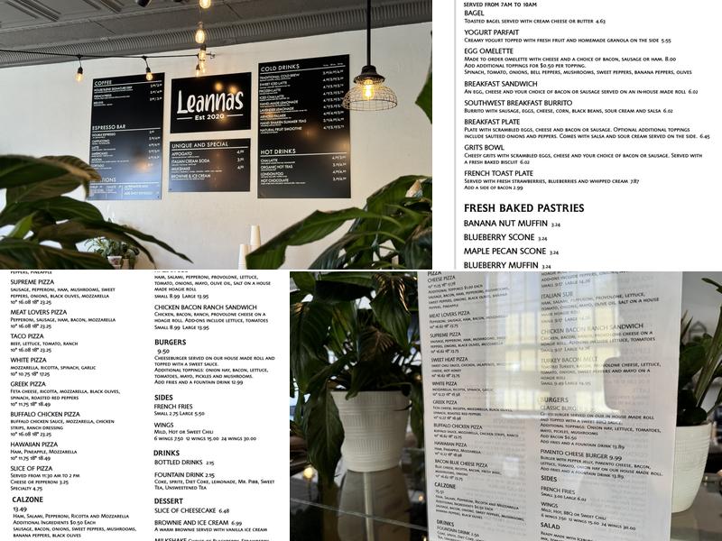 Leannas Menu