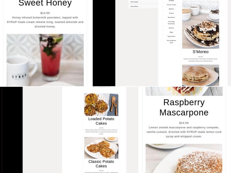 SYRUP - Algonquin Menu