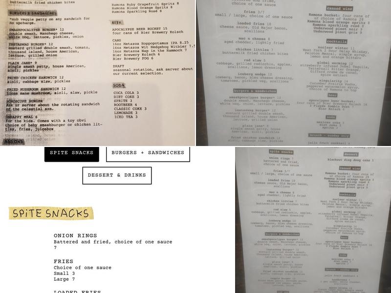 Apocalypse Burger Menu