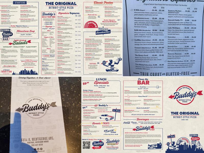 Buddy's Pizza Menu