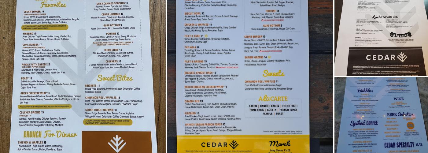 Cedar Menu