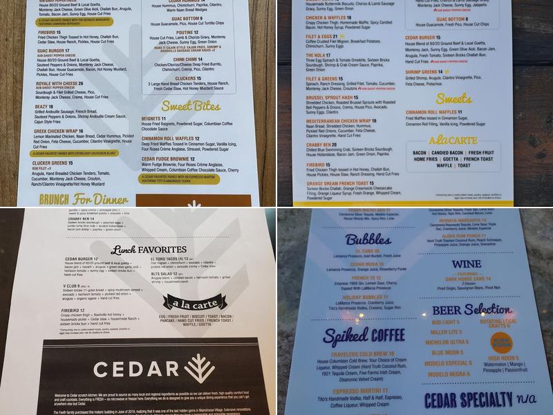 Cedar Menu