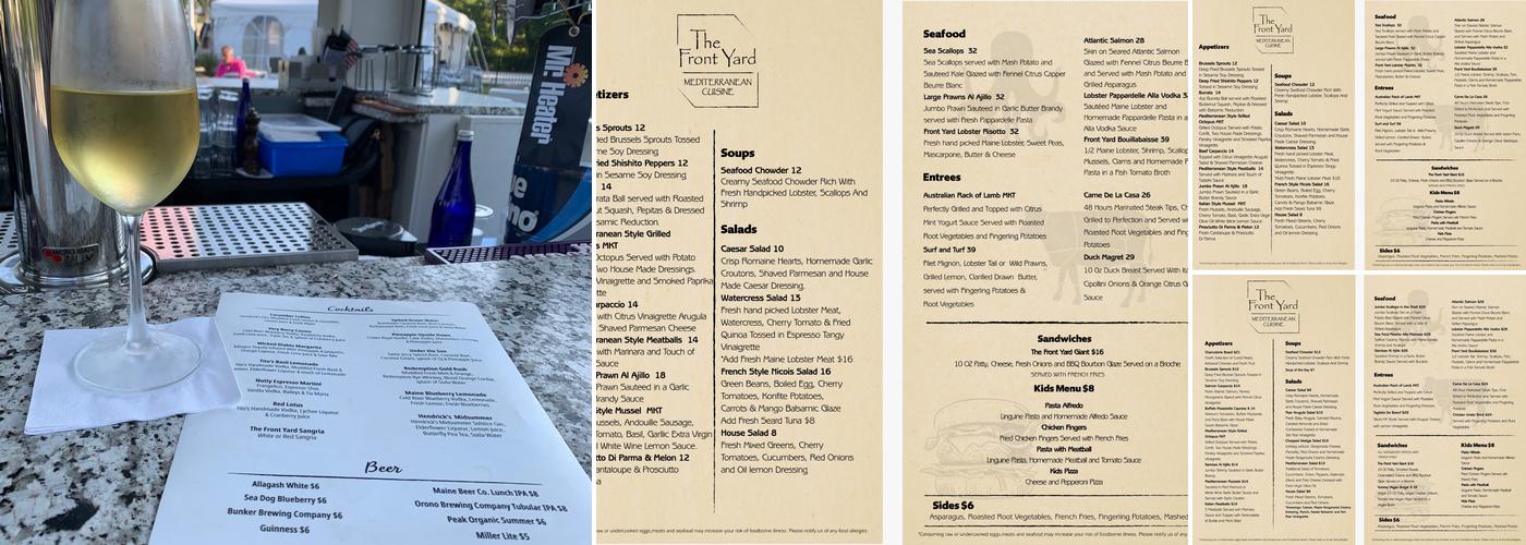 The Front Yard Menu