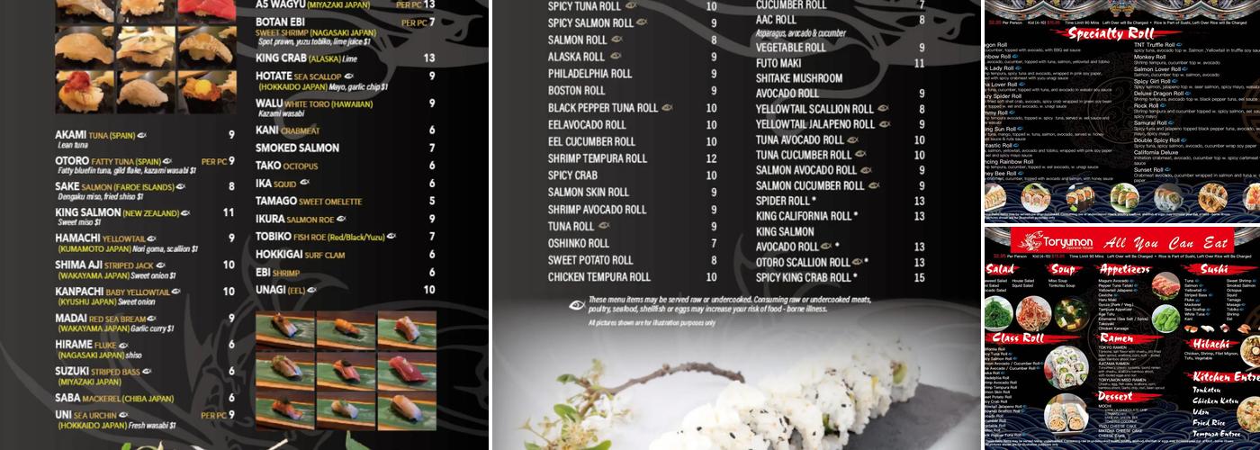 Toryumon Japanese House-Arlington Menu