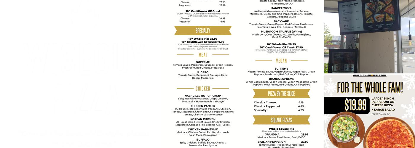 Wiseguy Pizza Menu