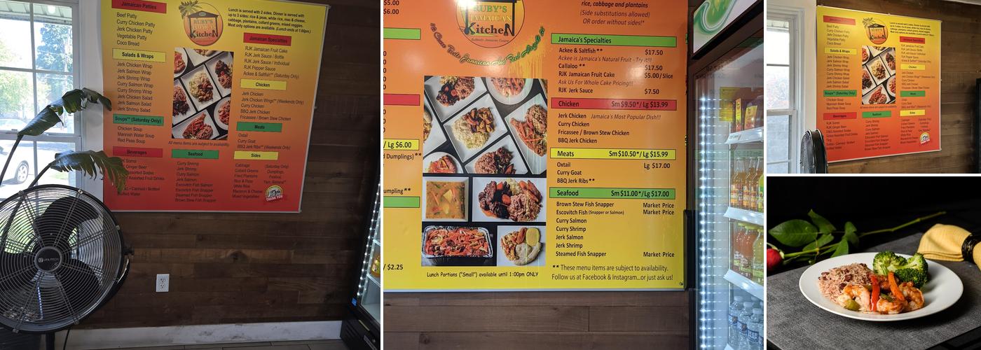 Ruby's Jamaican Kitchen Menu