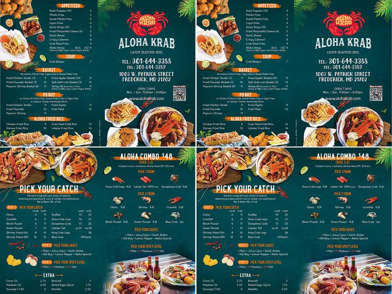 Aloha Krab Menu