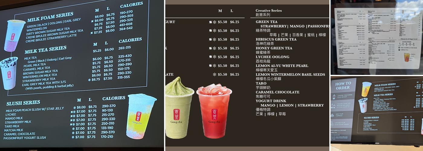 Gong Cha Menu