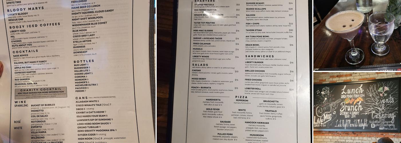 Liberty Tavern Menu