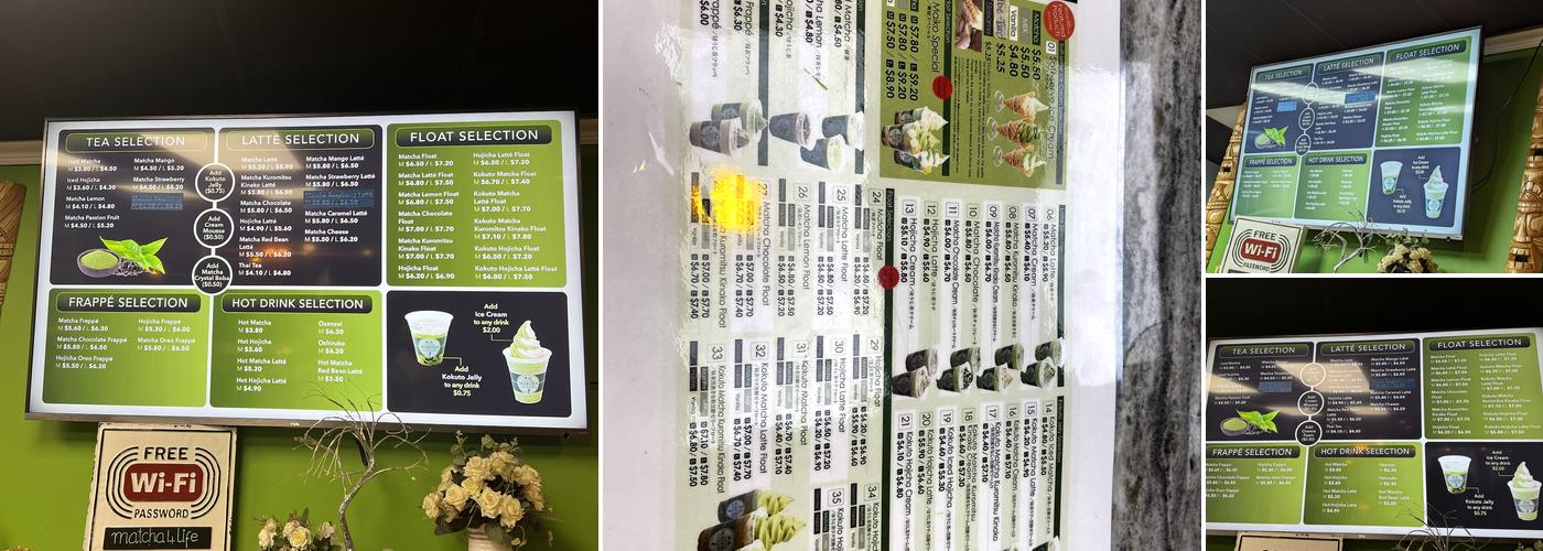 Premium Matcha Cafe Maiko Menu