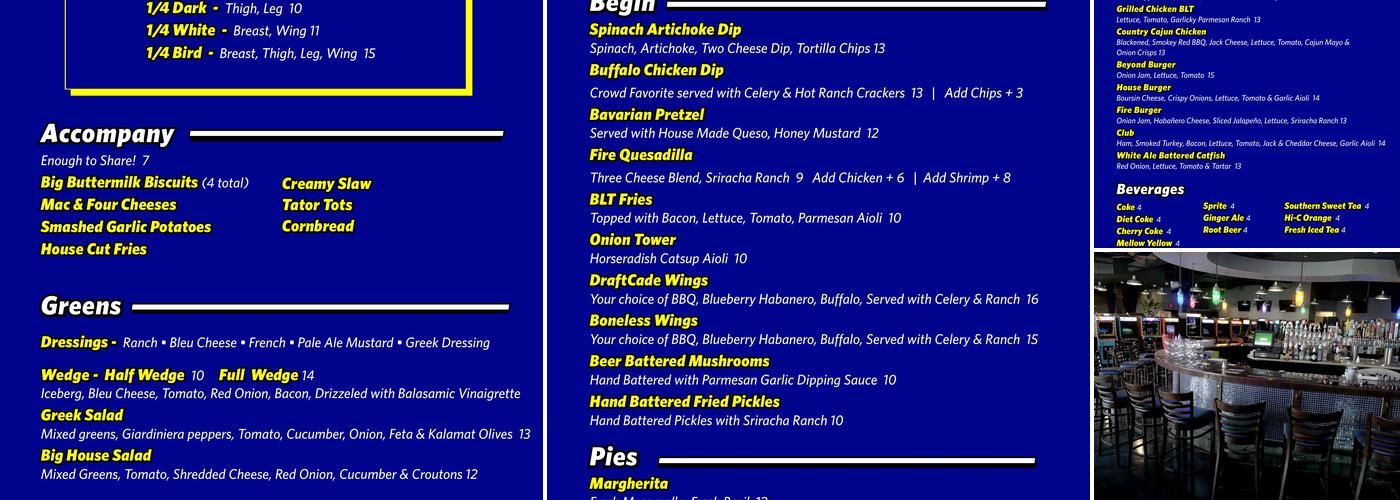 DraftCade Toledo Menu