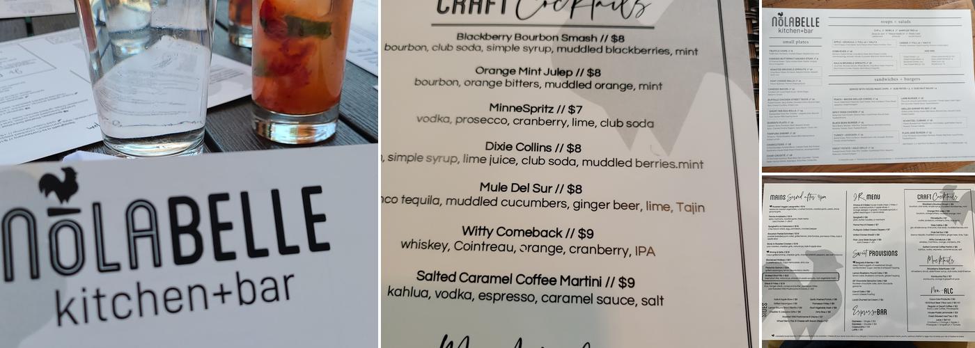 Nolabelle Kitchen + Bar Menu