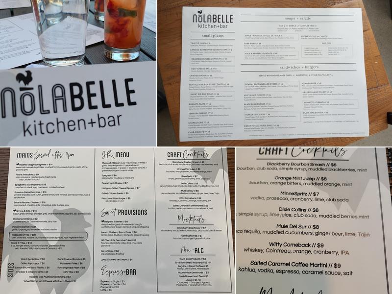 Nolabelle Kitchen + Bar Menu