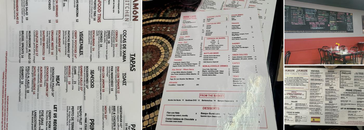 JAMÓN JAMÓN Menu