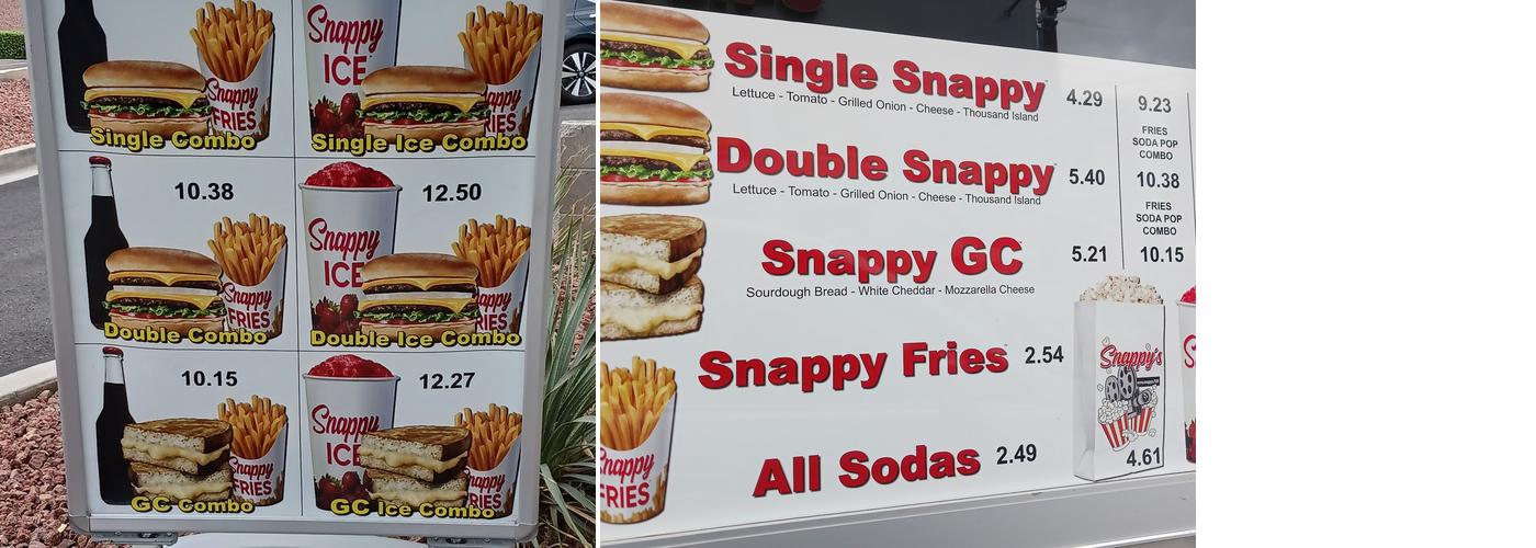 Snappy's Menu