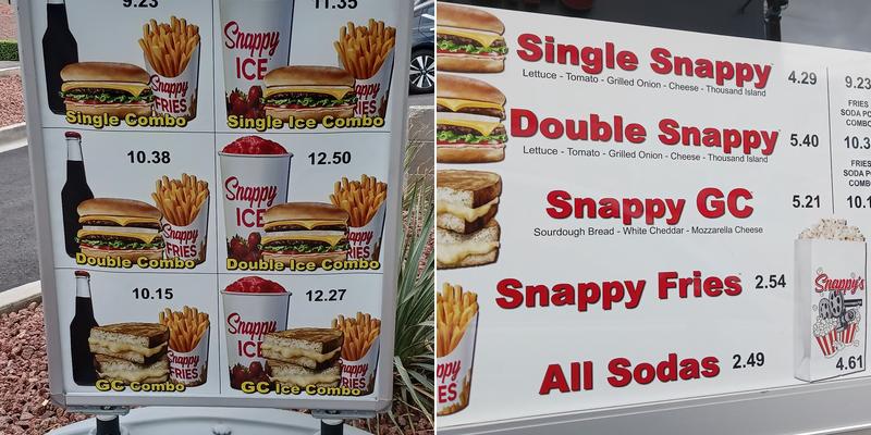 Snappy's Menu