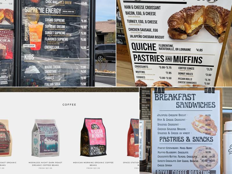 Royal Coffee Roasting Menu