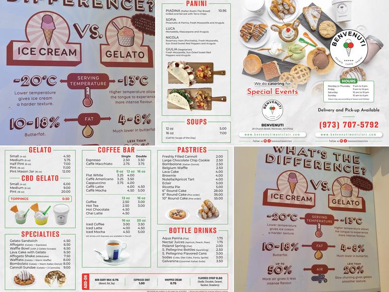 Benvenuti Montclair Menu