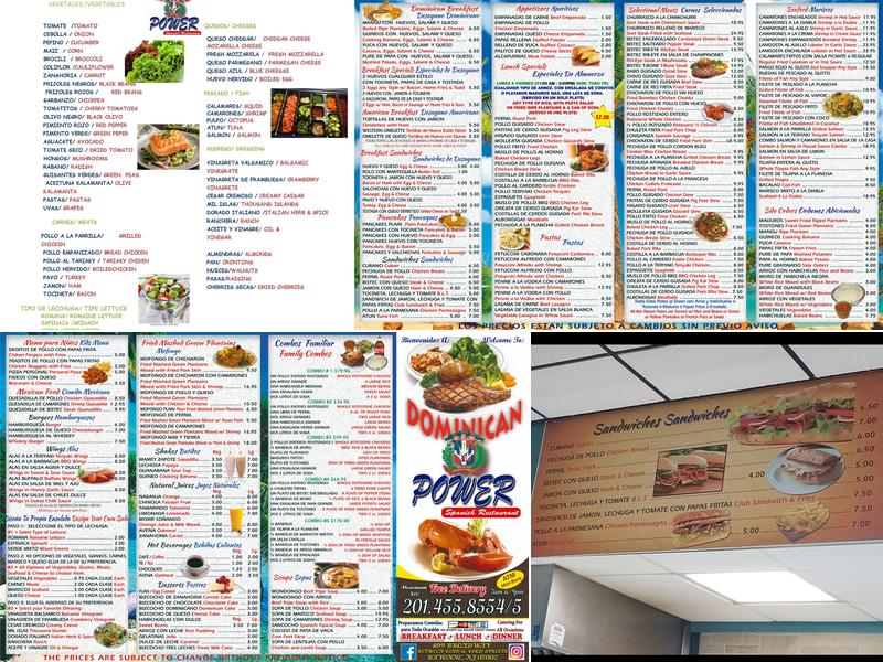 Dominican Power Restaurant Menu