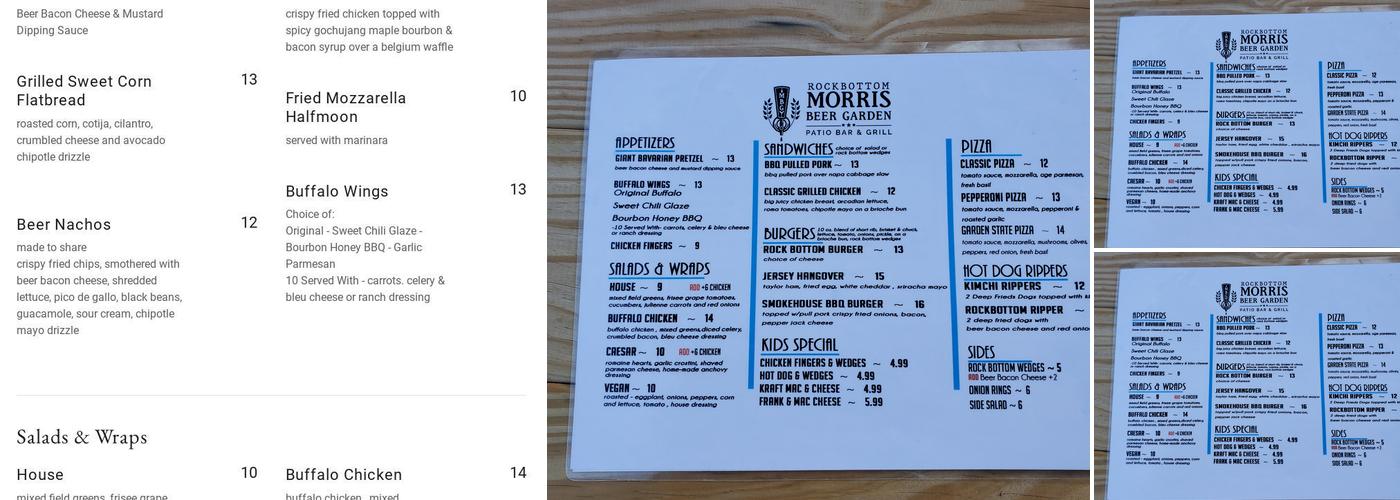 RockBottom Morris Patio & Beer Garden Menu