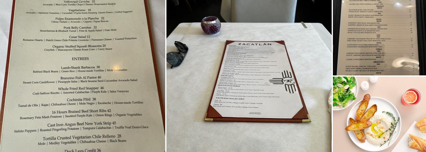 Zacatlan Menu