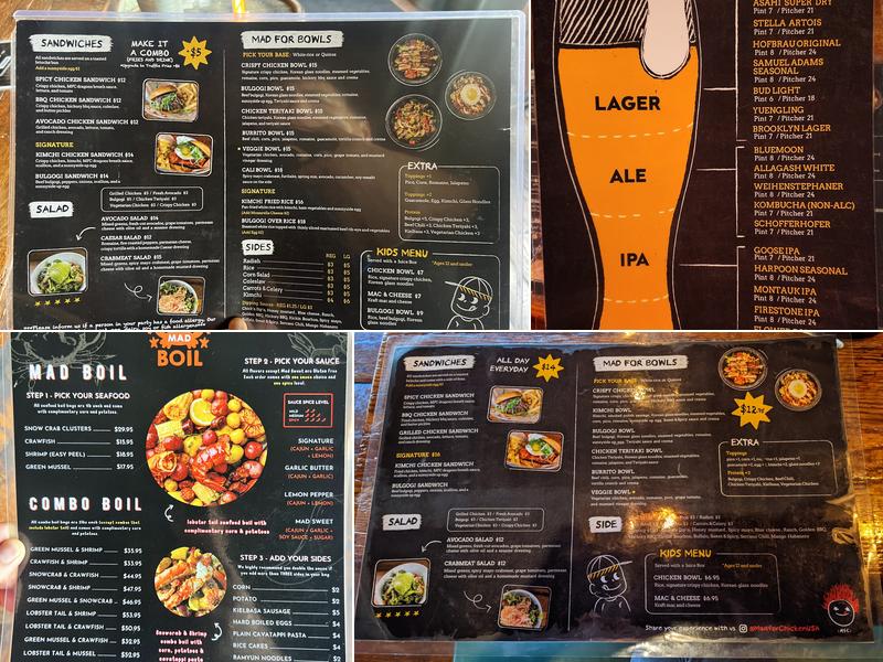 Mad For Chicken Bayside Menu