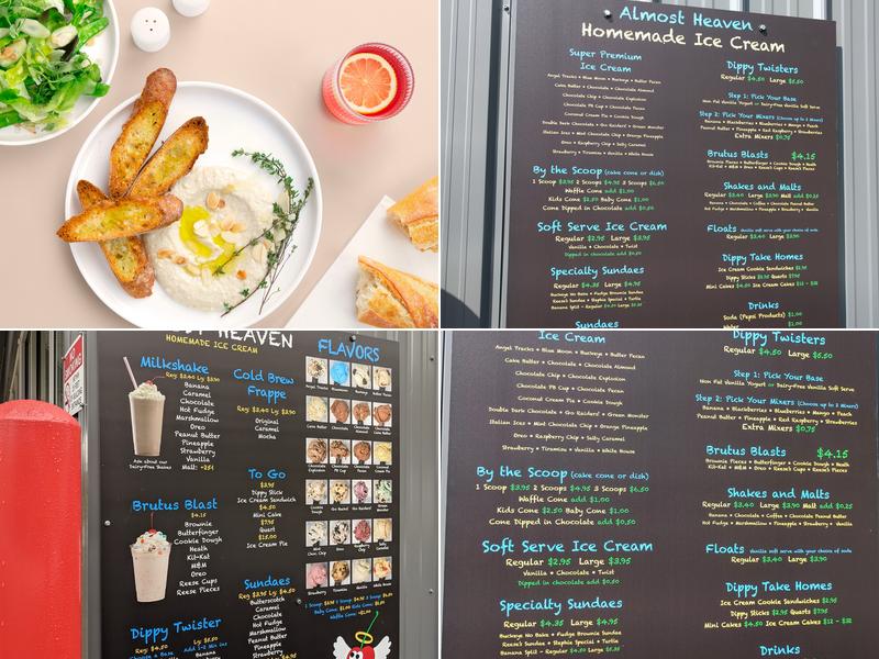 Almost Heaven Ice Cream Menu