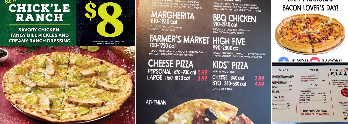 Pie Five Pizza Menu