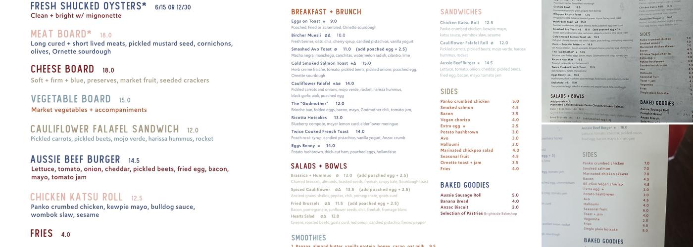 Hearts Menu