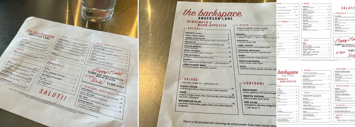 The Backspace Menu