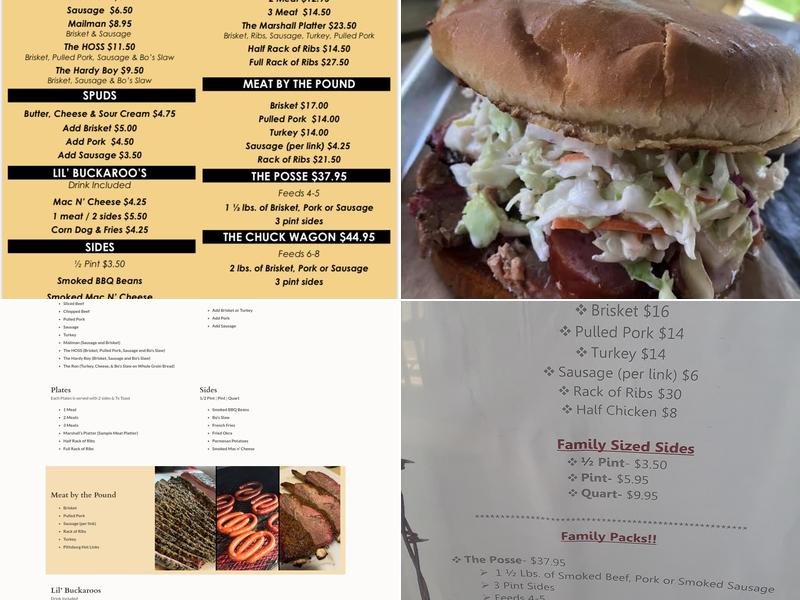 Marshall’s Barbecue Pit Menu