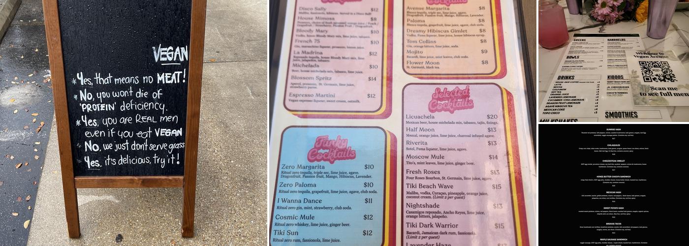 Vegan Avenue On Main Menu
